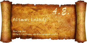 Altman Enikő névjegykártya