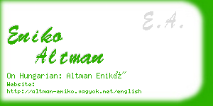 eniko altman business card